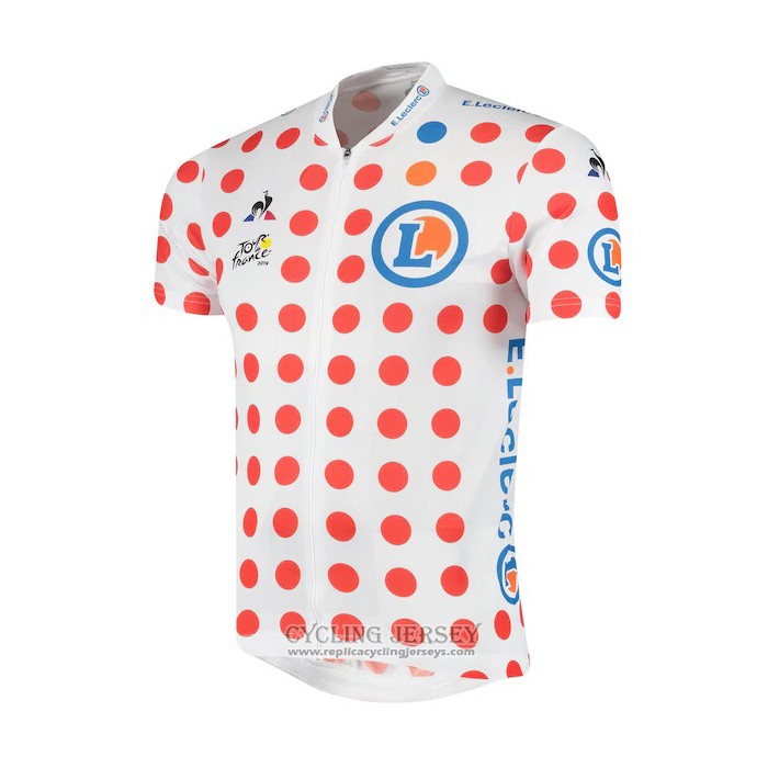 2019 Cycling Jersey Tour De France White Red Short Sleeve And Bib Short(3)